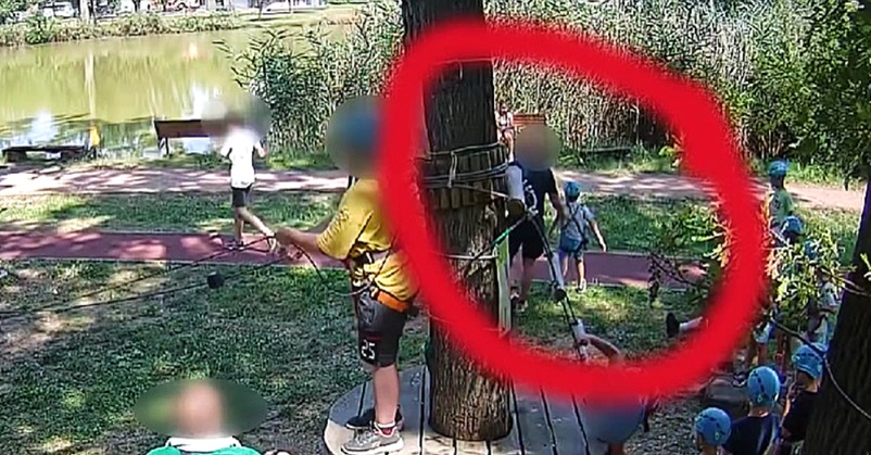 Döbbenet: Egy gyermeket bántalmazott a kísérő, mindezt egy kalandparkban (+videó)